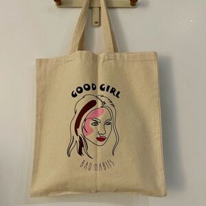Good Girl, Bad Habits” Tote Bag – Handmade Vinyl Design